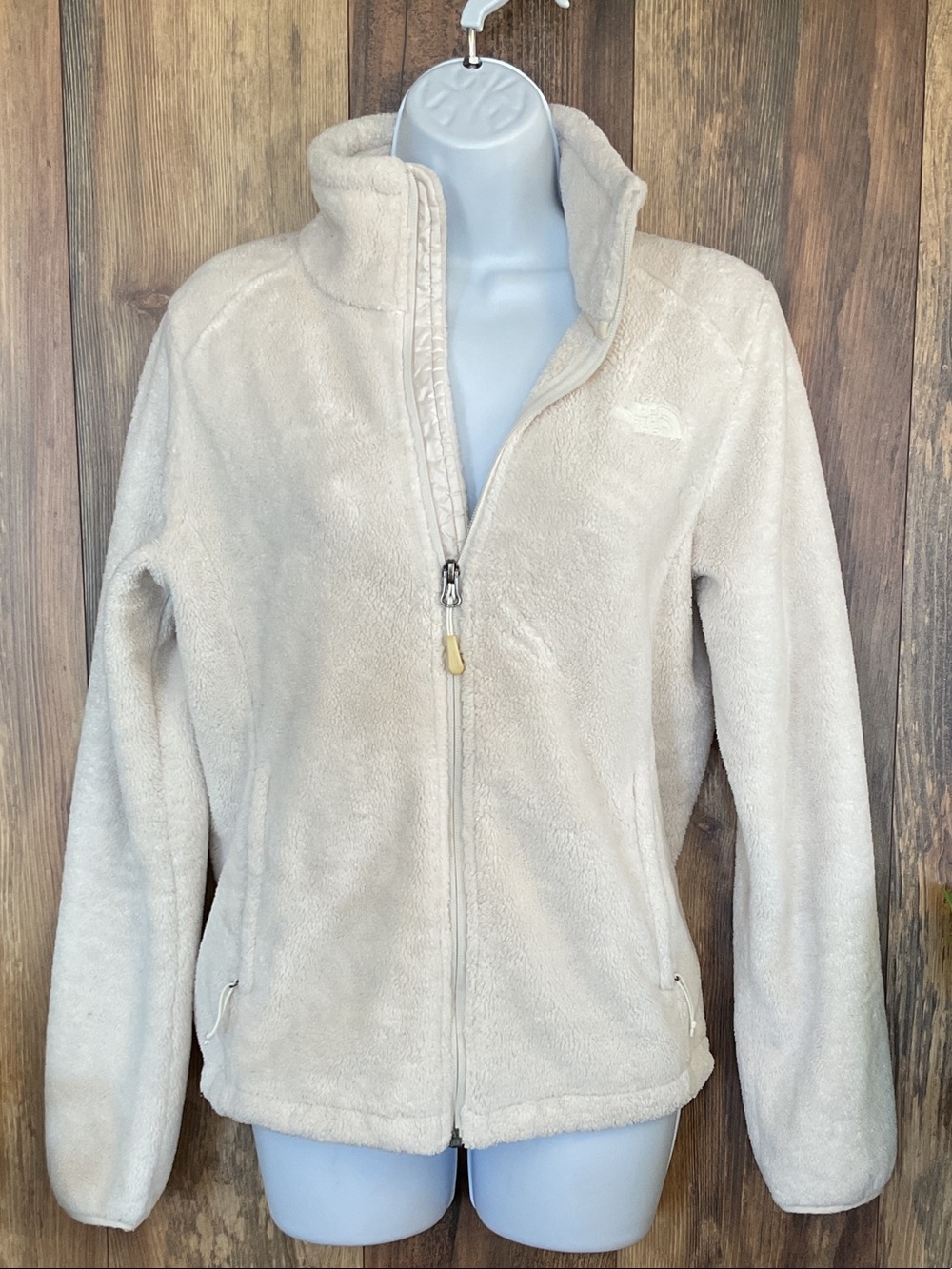 The North Face Women's Cream Teddy Fleece Zip Jacket S 483B